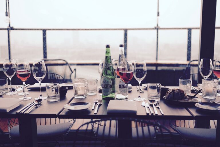 table setup at a restaurant